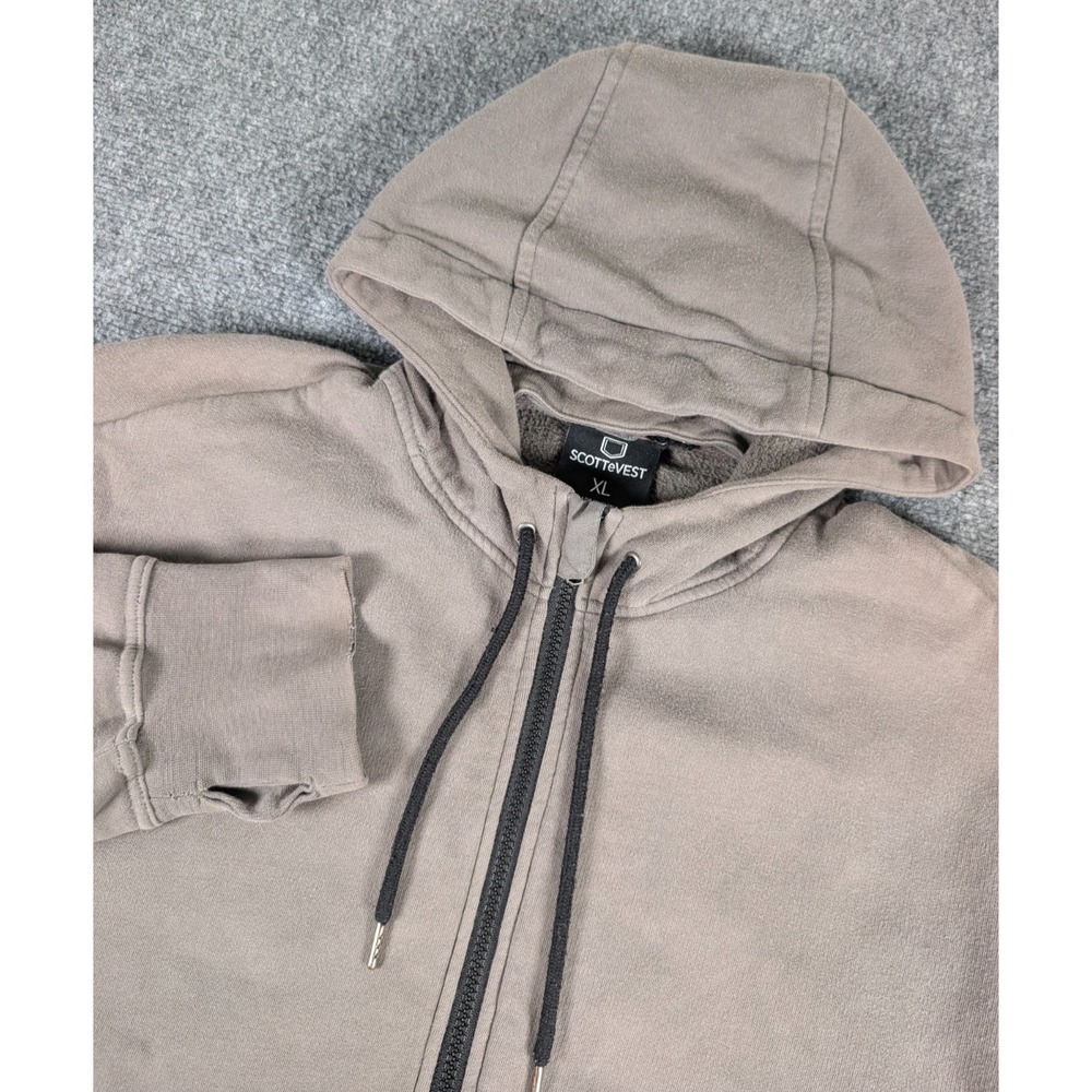 Scottevest Full Zip Hoodie‎ Mens XL Gray Zip Pockets Comfy Outdoor Work